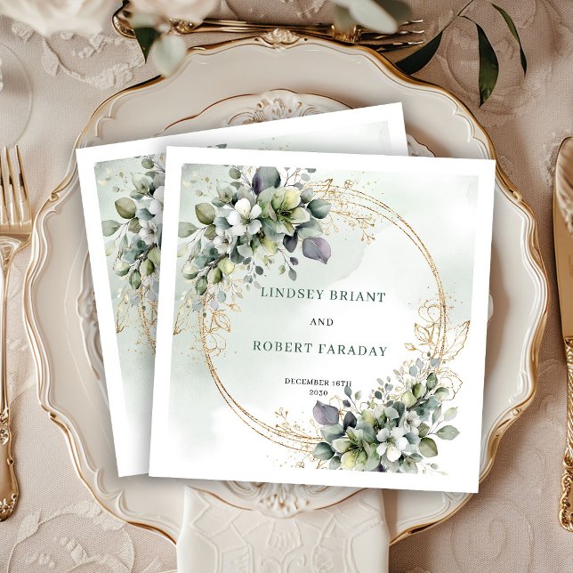 Guardanapos de casamento botânicos boêmios chiques (Chic Bohemian Botanical Wedding Napkins)