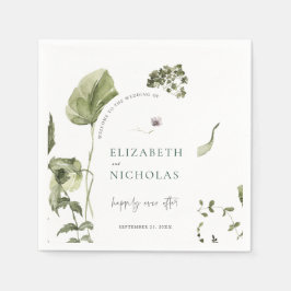 Guardanapos de casamento botânicos Boho Greenery