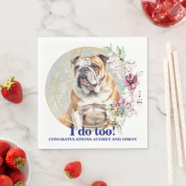 Guardanapos de casamento Bulldog com foto de cães