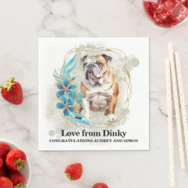 Guardanapos de casamento Bulldog com foto de cães