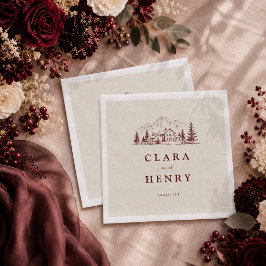 Guardanapos de casamento Burgundy Pine
