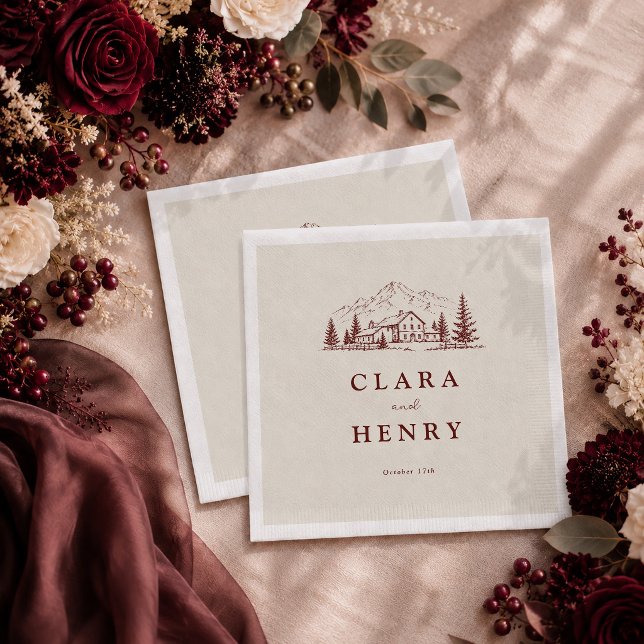 Guardanapos de casamento Burgundy Pine (Criador carregado)