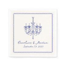 Guardanapos de casamento caprichosos desenhados à