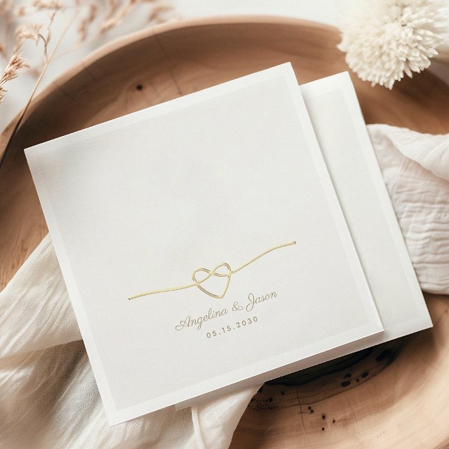 Guardanapos de Casamento Clássicos Branco e Dourad (Criador carregado)
