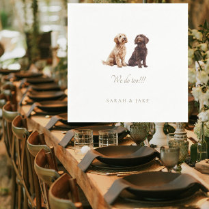 Guardanapos de casamento com 2 animais de estimaçã