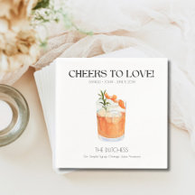 Guardanapos de casamento com bebida personalizada