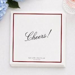 Guardanapos de Casamento com Borda Vermelho Intens
