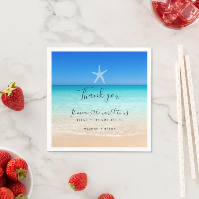 Guardanapos de casamento com estrela-do-mar para d (Insitu)