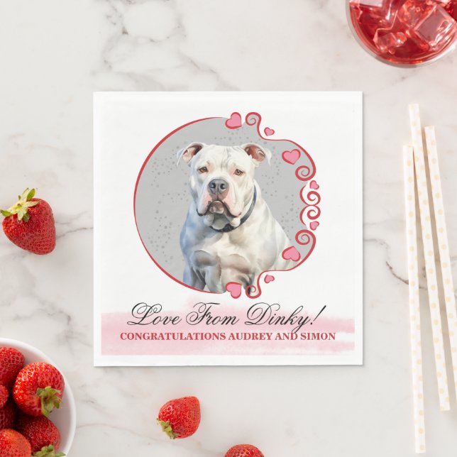 Guardanapos de casamento com foto de Bulldog Ameri (Insitu)