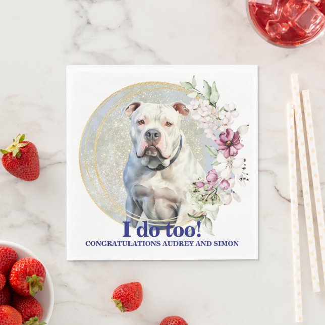 Guardanapos de casamento com foto de Bulldog Ameri (Insitu)