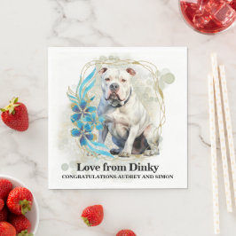 Guardanapos de casamento com foto de Bulldog Ameri