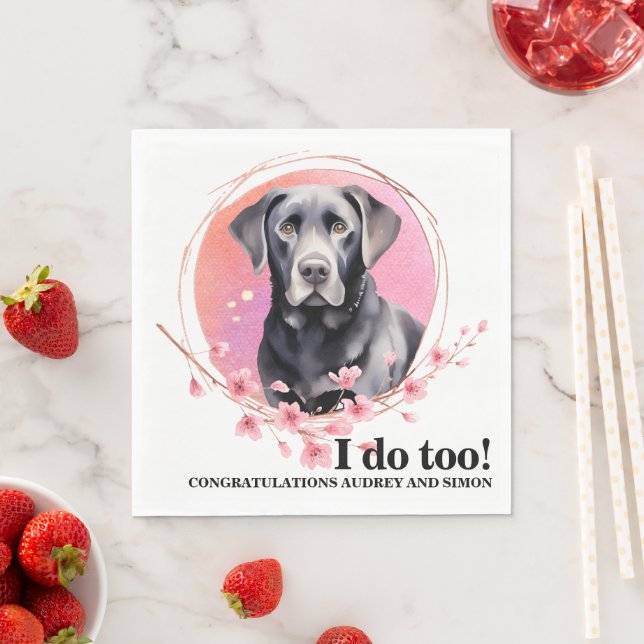 Guardanapos de casamento com foto de cães Black La (Insitu)
