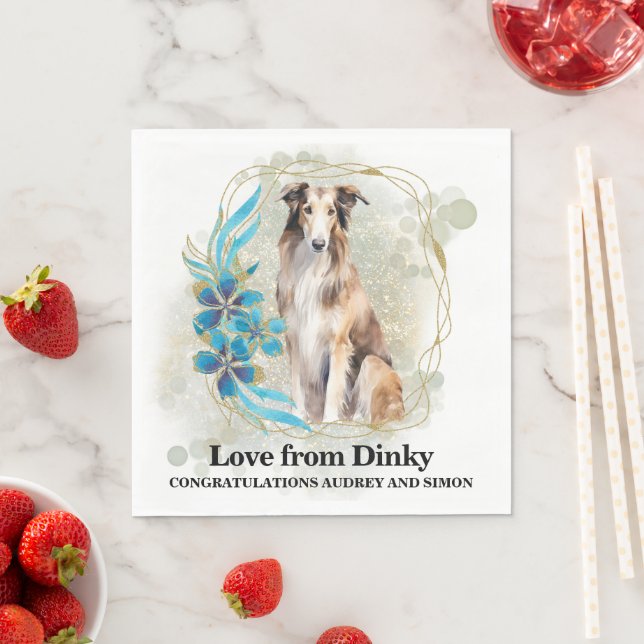 Guardanapos de casamento com foto de cães Borzoi (Insitu)