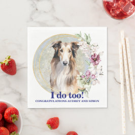 Guardanapos de casamento com foto de cães Borzoi