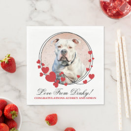 Guardanapos de Casamento com Foto de Cães Bulldog 