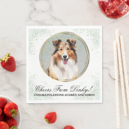 Guardanapos de casamento com foto de cães da raça