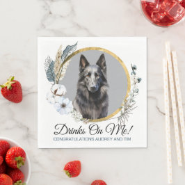 Guardanapos de casamento com foto de cães da raça