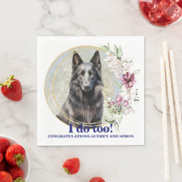 Guardanapos de casamento com foto de cães Pastor B
