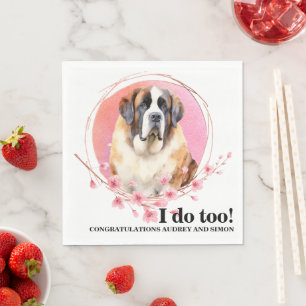 Guardanapos de casamento com foto de cães São Bern