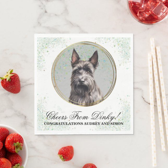 Guardanapos de casamento com foto de cães Terrier  (Insitu)
