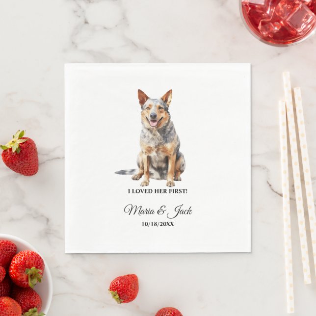 Guardanapos de casamento com foto do Cão de Gado A (Insitu)