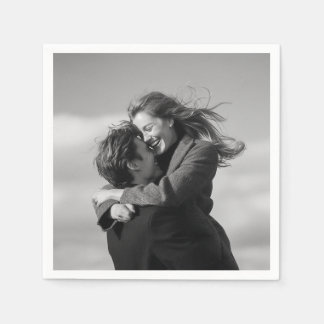 Guardanapos de casamento com foto preto e branco m