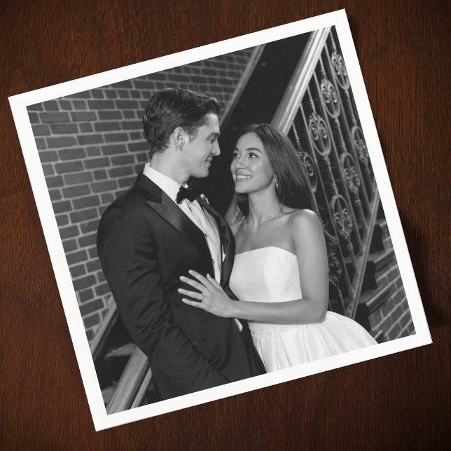 Guardanapos de casamento com foto simples (Criador carregado)