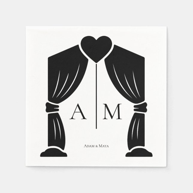 guardanapos de casamento com iniciais personalizad (Frente)