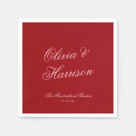 Guardanapos de casamento com letra cursiva minimal