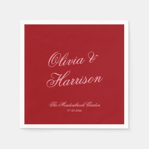 Guardanapos de casamento com letra cursiva minimal