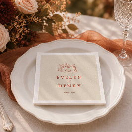 Guardanapos de casamento com monograma de abóbora