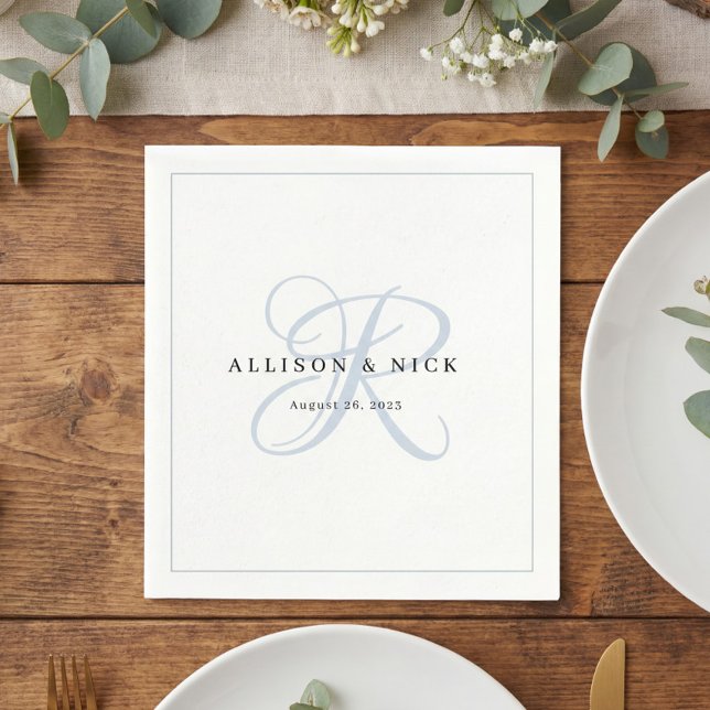 Guardanapos de casamento com monograma minimalista (Criador carregado)