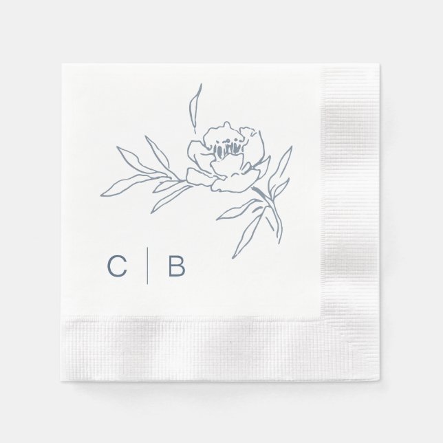 Guardanapos de casamento com monograma simples (Frente)