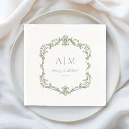 Guardanapos de casamento com monograma vintage el