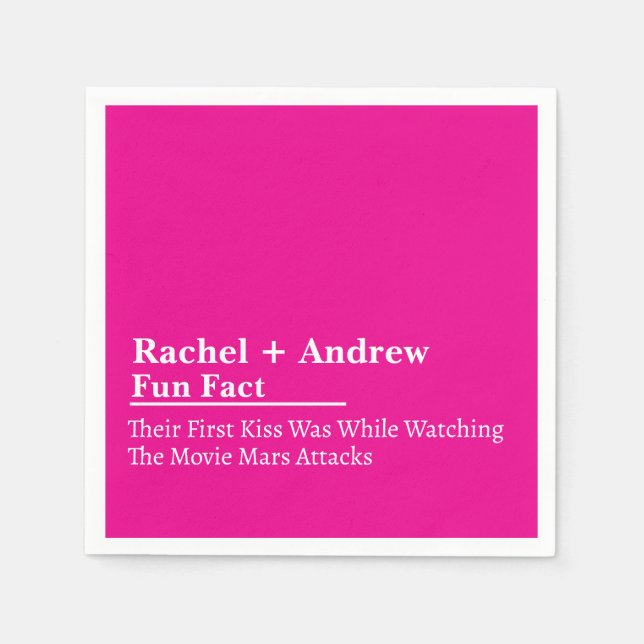 Guardanapos de casamento com nome personalizado e  (Frente)