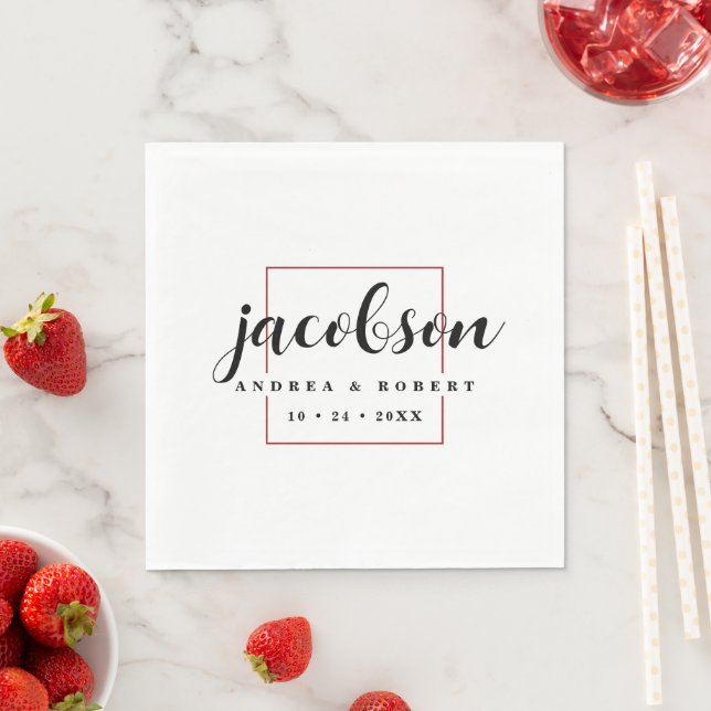 Guardanapos de casamento com sobrenome e nome (Insitu)
