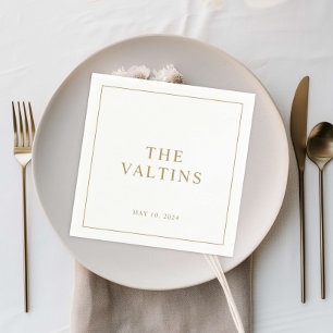 Guardanapos de casamento com tipografia simples