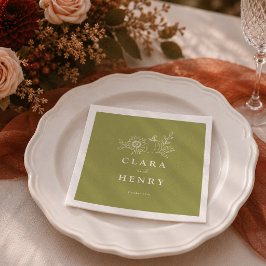 Guardanapos de casamento de abóbora verde oliva ou