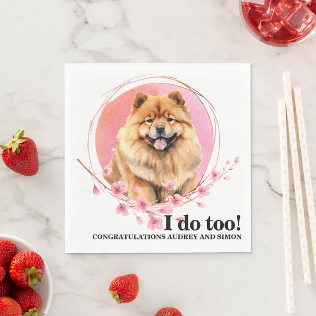 Guardanapos de Casamento de Cachorro Chow Chow Com (Insitu)