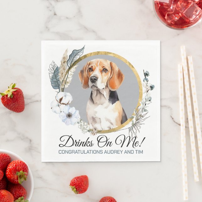 Guardanapos de casamento de cachorro da raça Beagl (Insitu)