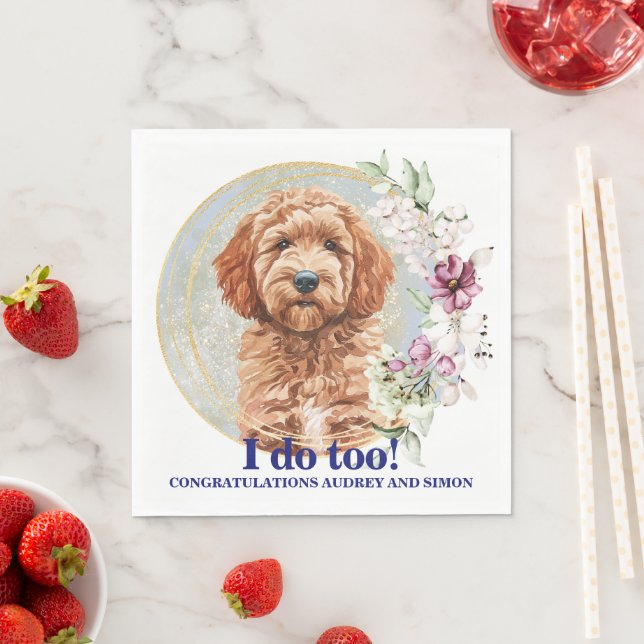 Guardanapos de casamento de cachorro Goldendoodle  (Insitu)