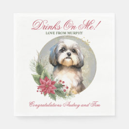 Guardanapos de casamento de cachorro Shih Tzu com 