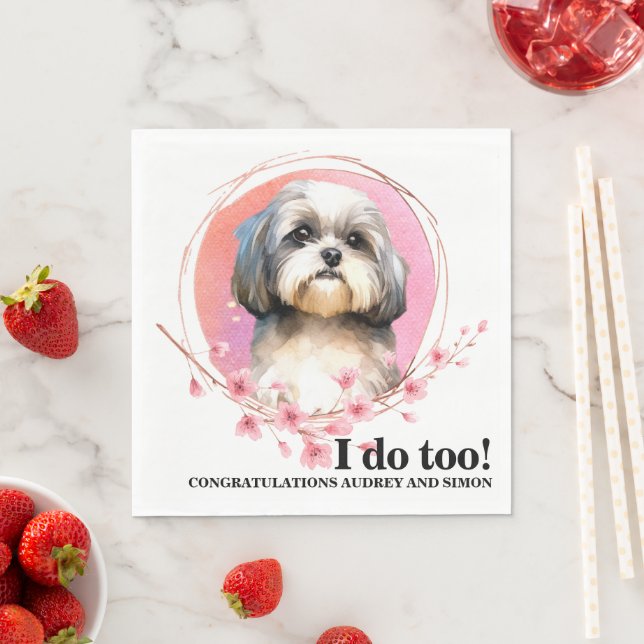Guardanapos de casamento de cachorro Shih Tzu com  (Insitu)
