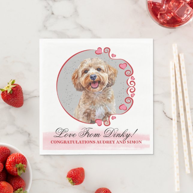 Guardanapos de casamento de cães Cockapoo com foto (Insitu)