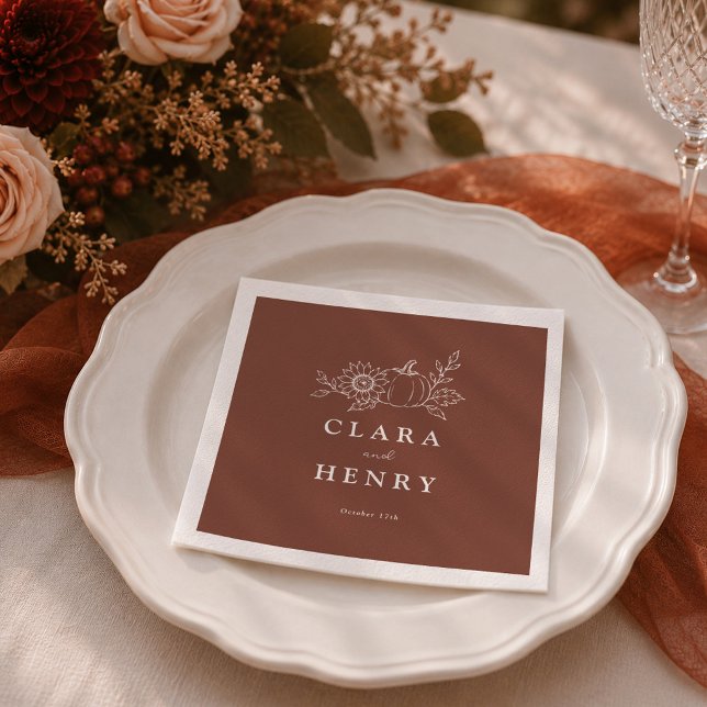 Guardanapos de casamento de girassóis de abóbora d (Criador carregado)