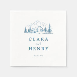 Guardanapos de Casamento de Inverno Blue Alpine Lo