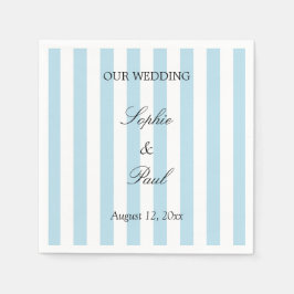 Guardanapos de casamento de listras azul pálido el