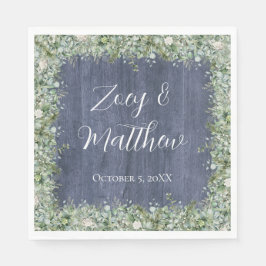Guardanapos de casamento de madeira Navy Eucalipto