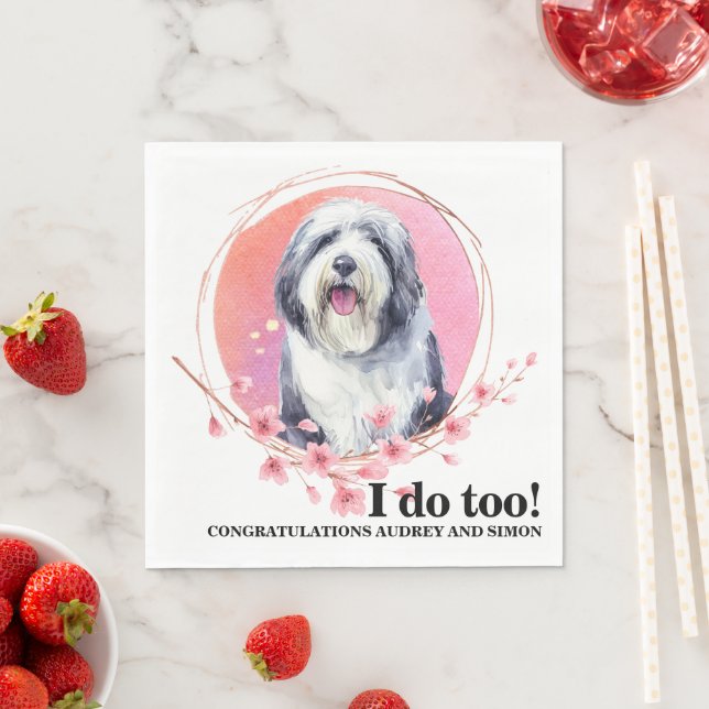 Guardanapos de casamento de Old English Sheepdog c (Insitu)