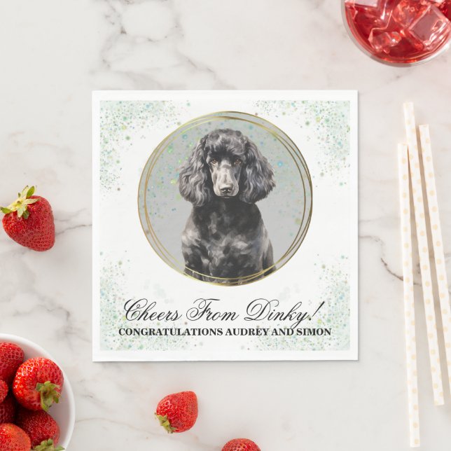Guardanapos de Casamento de Poodle Padrão Com Foto (Insitu)